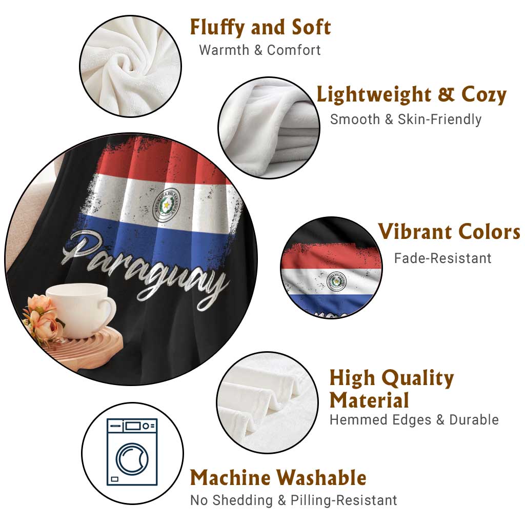 Vintage Paraguay Flag Paraguaya Heritage Pride Roots Throw Blanket