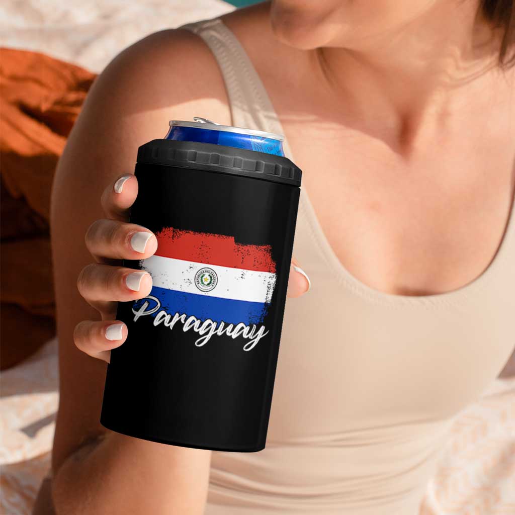 Vintage Paraguay Flag Paraguaya Heritage Pride Roots 4 in 1 Can Cooler Tumbler