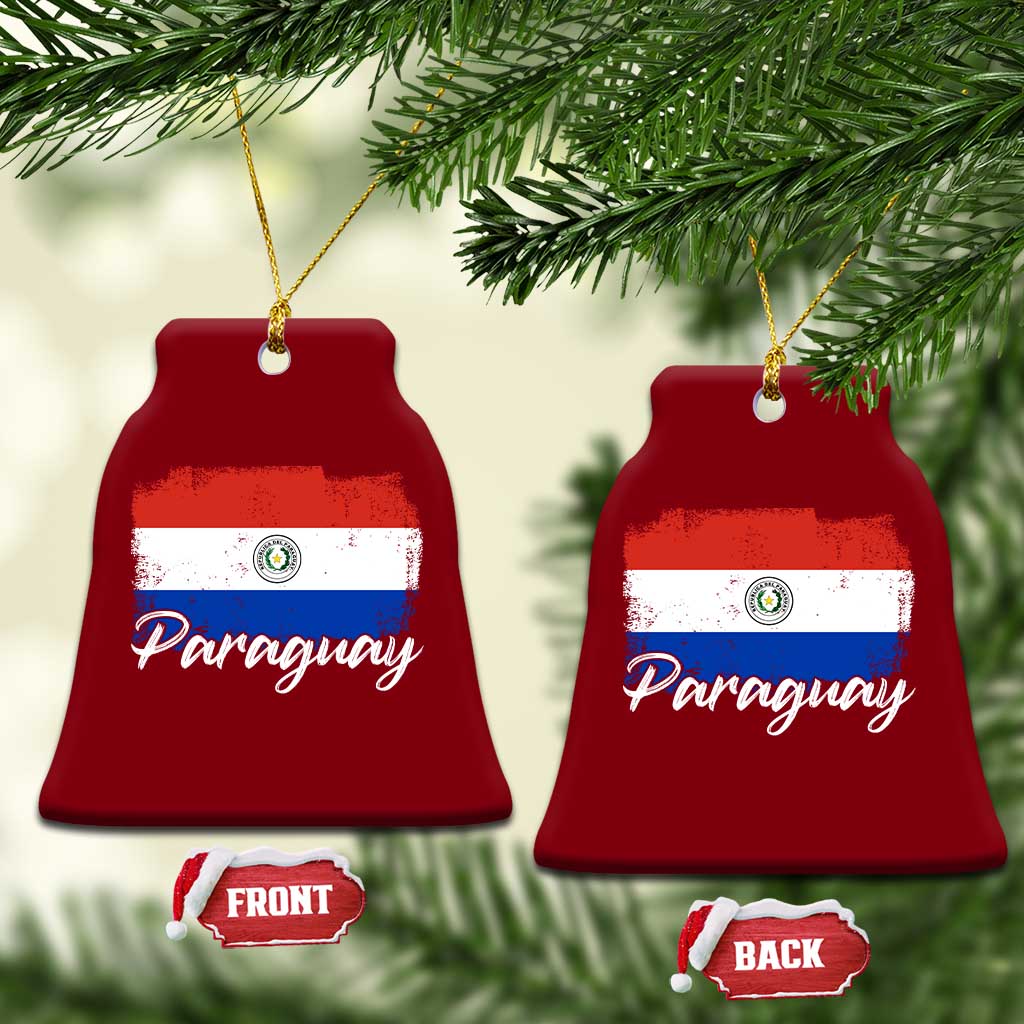 Vintage Paraguay Flag Paraguaya Heritage Pride Roots Ceramic Ornament