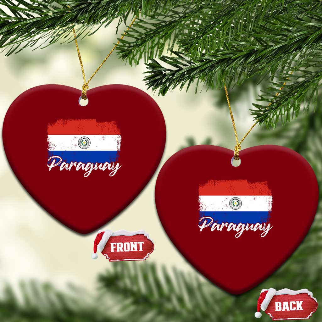 Vintage Paraguay Flag Paraguaya Heritage Pride Roots Ceramic Ornament