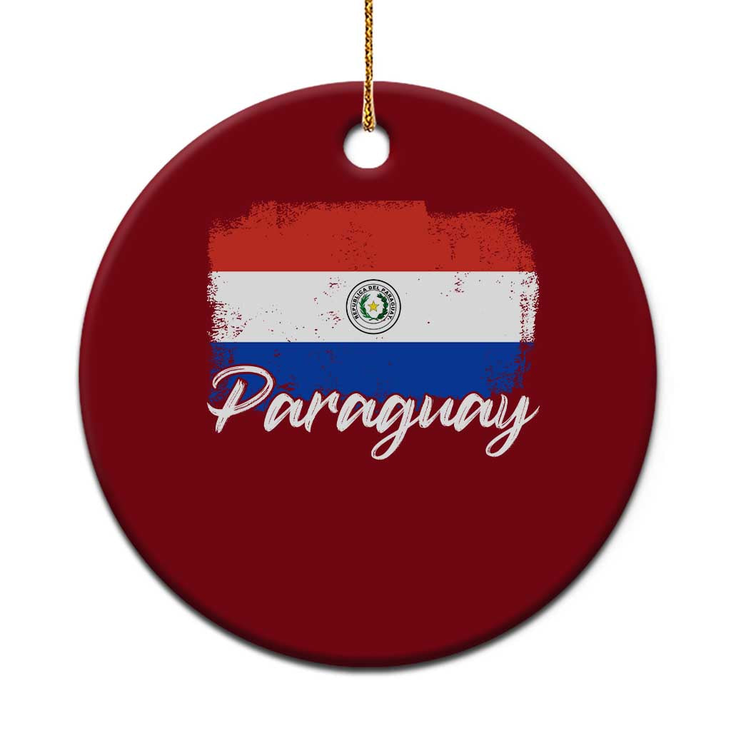 Vintage Paraguay Flag Paraguaya Heritage Pride Roots Ceramic Ornament