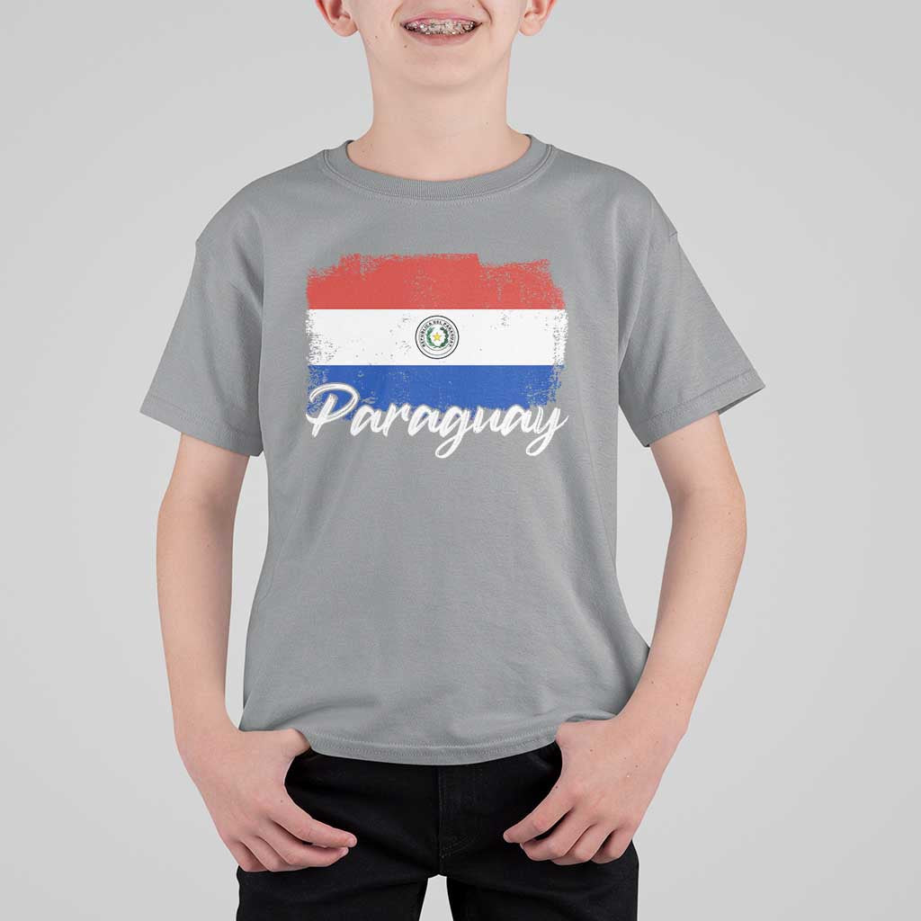 Vintage Paraguay Flag Paraguaya Heritage Pride Roots T Shirt For Kid