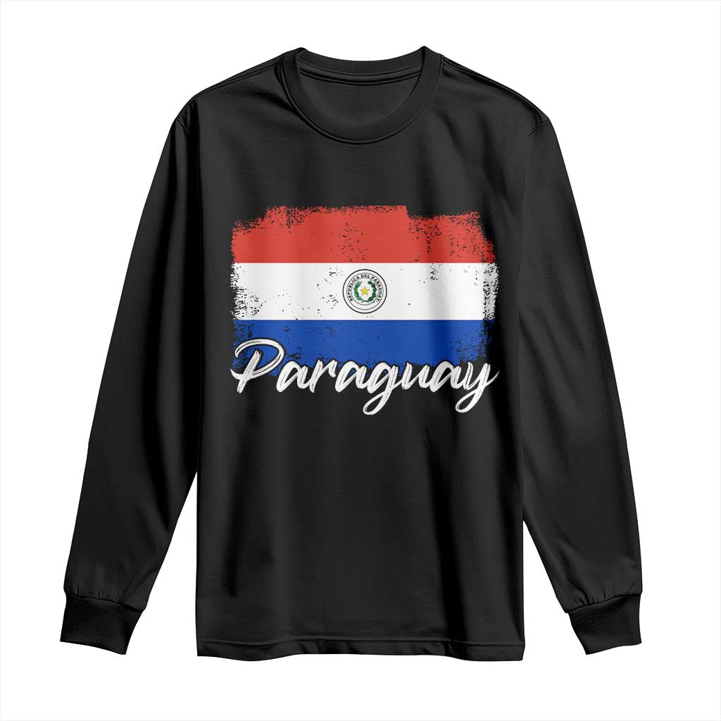 Vintage Paraguay Flag Paraguaya Heritage Pride Roots Long Sleeve Shirt