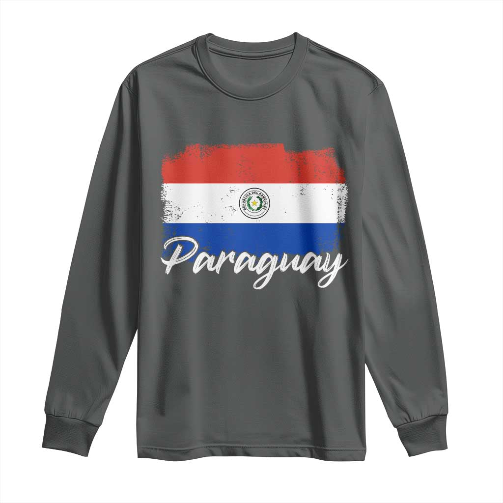 Vintage Paraguay Flag Paraguaya Heritage Pride Roots Long Sleeve Shirt