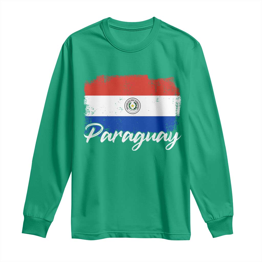 Vintage Paraguay Flag Paraguaya Heritage Pride Roots Long Sleeve Shirt