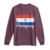Vintage Paraguay Flag Paraguaya Heritage Pride Roots Long Sleeve Shirt