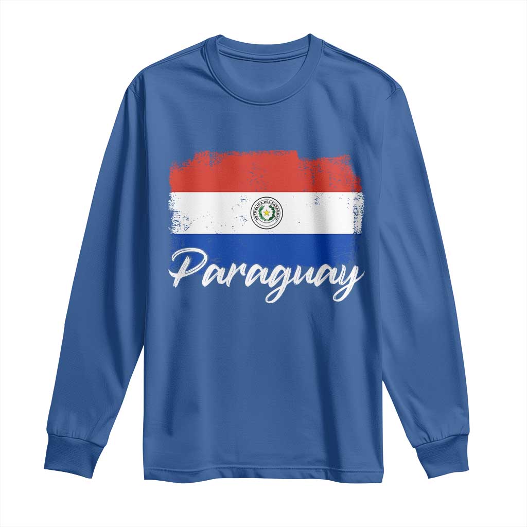Vintage Paraguay Flag Paraguaya Heritage Pride Roots Long Sleeve Shirt