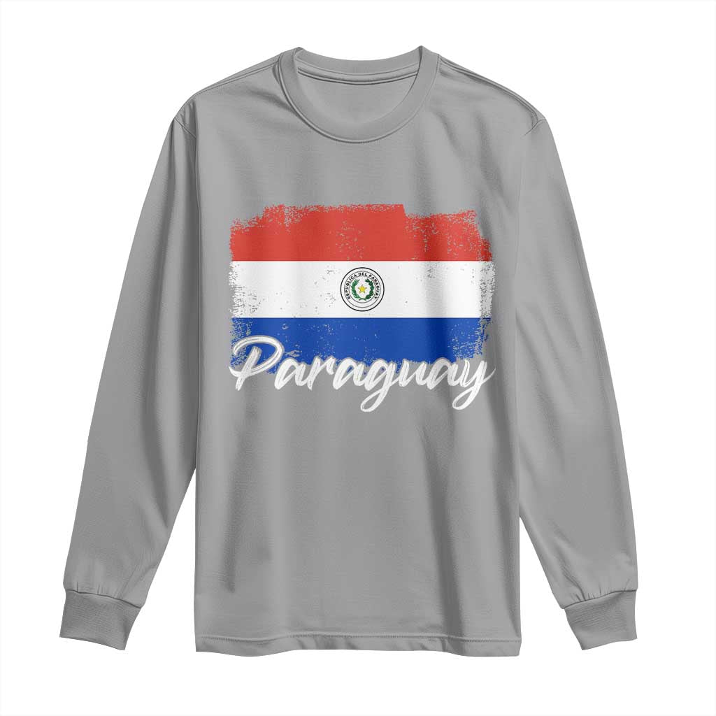 Vintage Paraguay Flag Paraguaya Heritage Pride Roots Long Sleeve Shirt