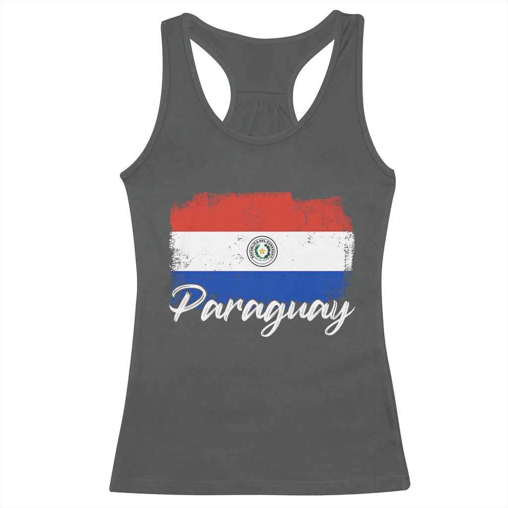 Vintage Paraguay Flag Paraguaya Heritage Pride Roots Racerback Tank Top