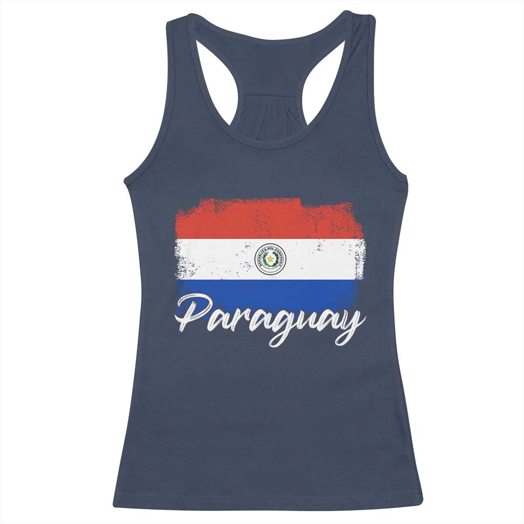 Vintage Paraguay Flag Paraguaya Heritage Pride Roots Racerback Tank Top