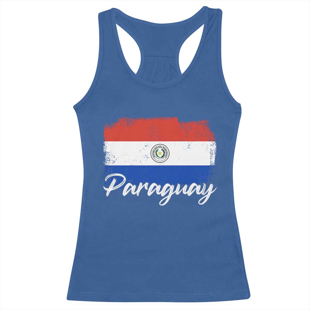 Vintage Paraguay Flag Paraguaya Heritage Pride Roots Racerback Tank Top