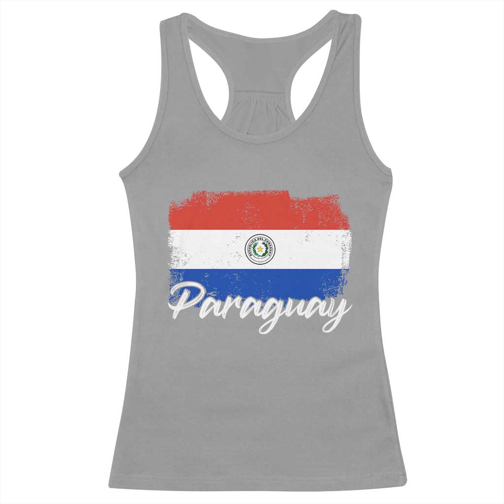 Vintage Paraguay Flag Paraguaya Heritage Pride Roots Racerback Tank Top
