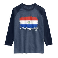 Vintage Paraguay Flag Paraguaya Heritage Pride Roots Raglan Shirt