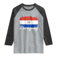 Vintage Paraguay Flag Paraguaya Heritage Pride Roots Raglan Shirt