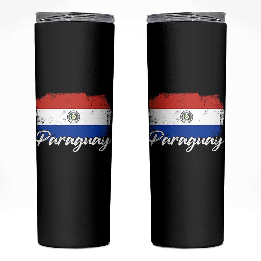 Vintage Paraguay Flag Paraguaya Heritage Pride Roots Skinny Tumbler