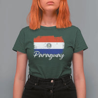 Vintage Paraguay Flag Paraguaya Heritage Pride Roots T Shirt For Women