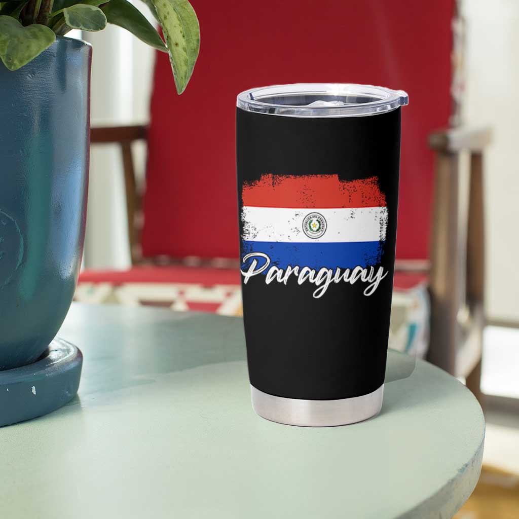 Vintage Paraguay Flag Paraguaya Heritage Pride Roots Tumbler Cup