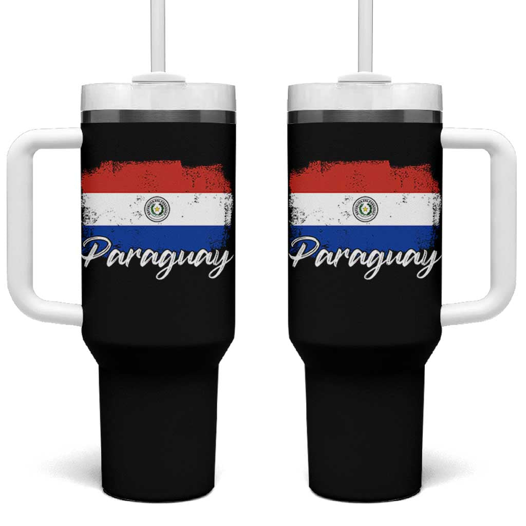 Vintage Paraguay Flag Paraguaya Heritage Pride Roots Tumbler With Handle