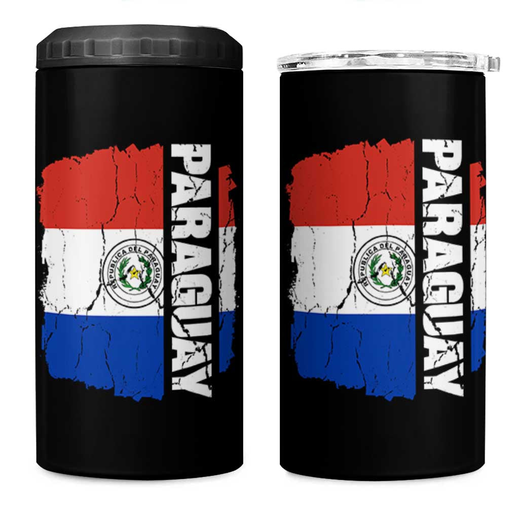 Paraguay Proud Roots Vintage Paraguaya Flag Heritage Pride 4 in 1 Can Cooler Tumbler
