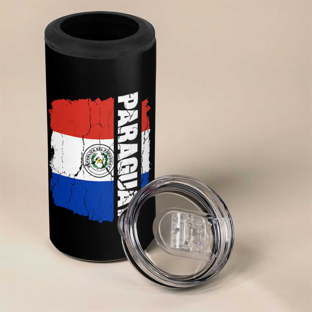 Paraguay Proud Roots Vintage Paraguaya Flag Heritage Pride 4 in 1 Can Cooler Tumbler