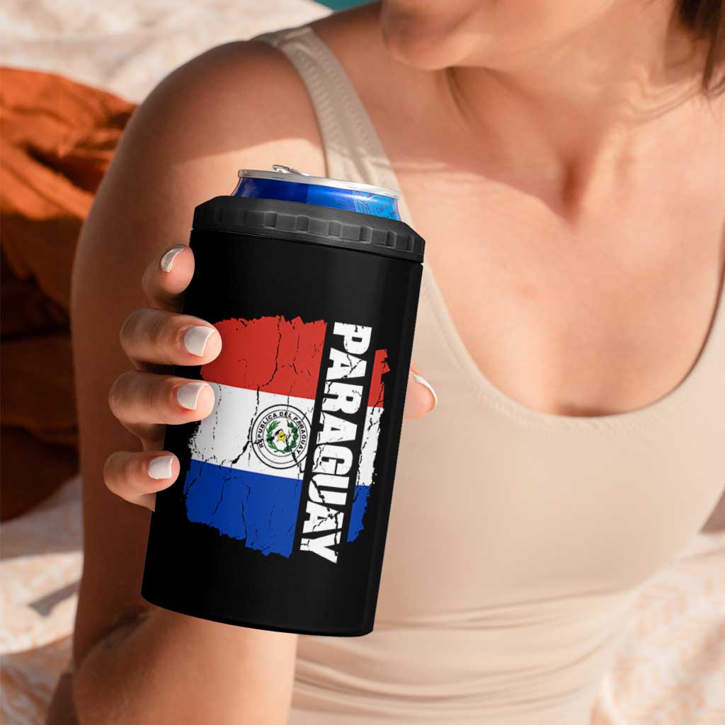 Paraguay Proud Roots Vintage Paraguaya Flag Heritage Pride 4 in 1 Can Cooler Tumbler