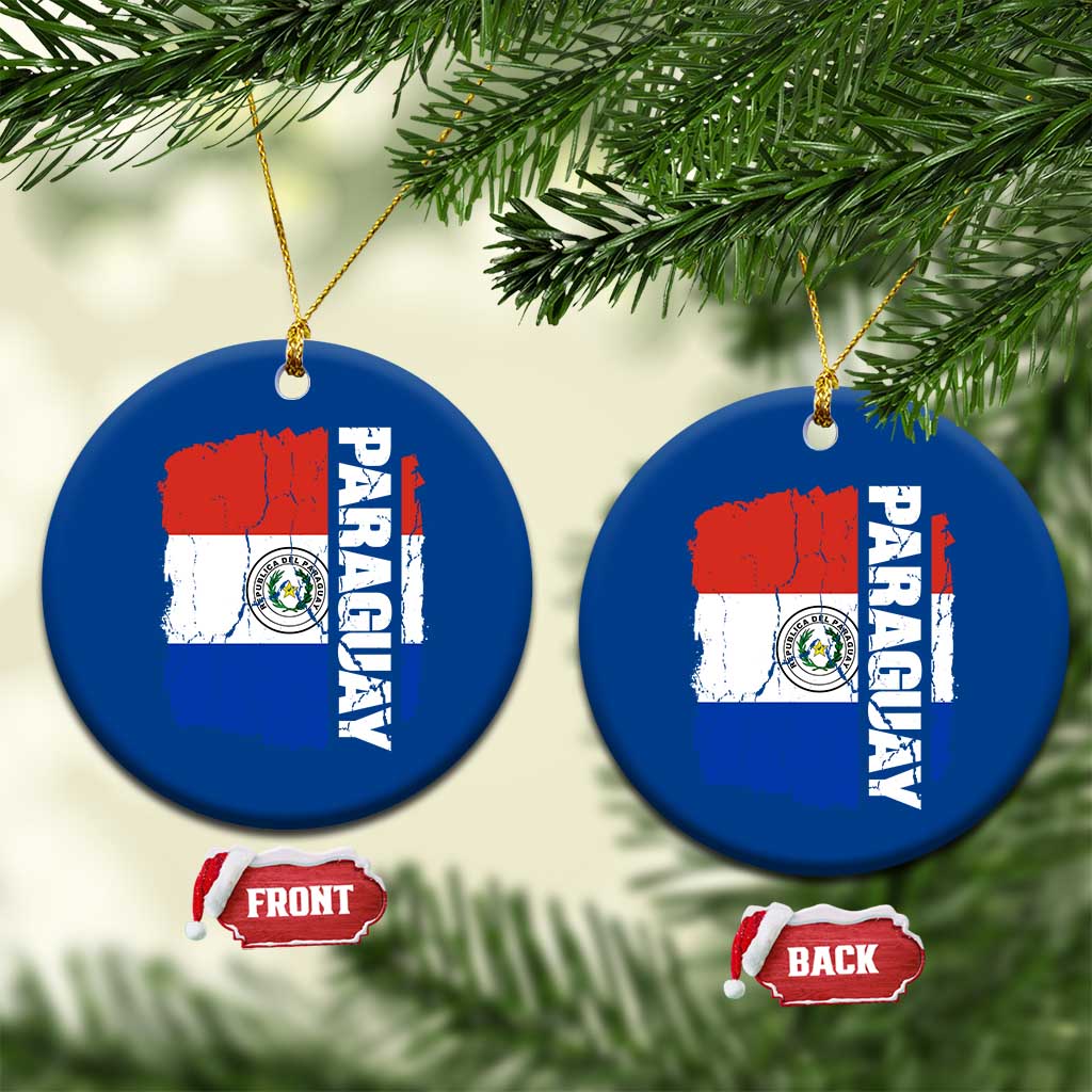 Paraguay Proud Roots Vintage Paraguaya Flag Heritage Pride Ceramic Ornament
