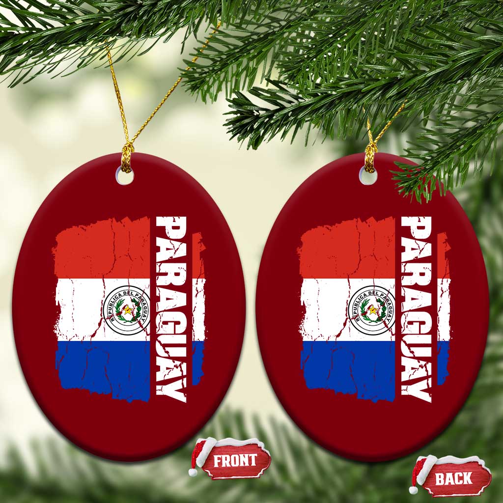 Paraguay Proud Roots Vintage Paraguaya Flag Heritage Pride Ceramic Ornament