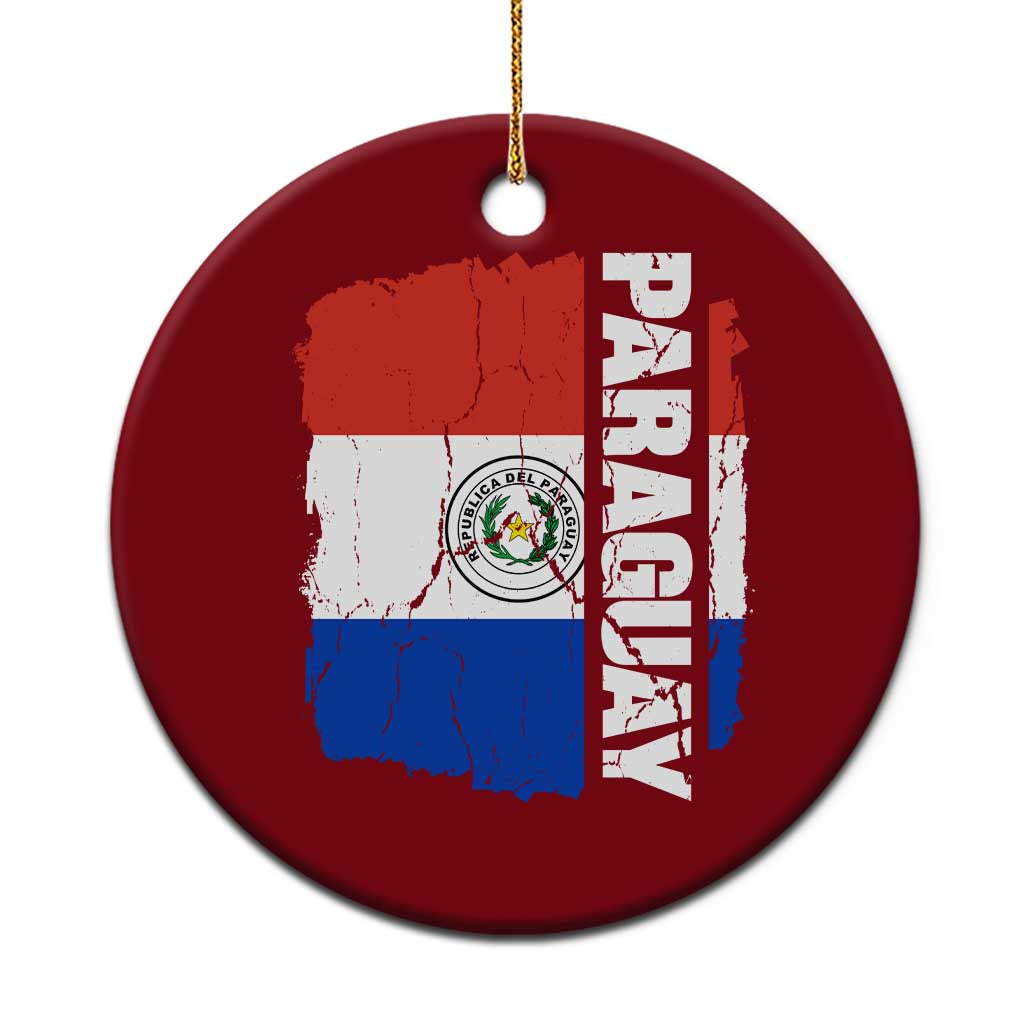 Paraguay Proud Roots Vintage Paraguaya Flag Heritage Pride Ceramic Ornament