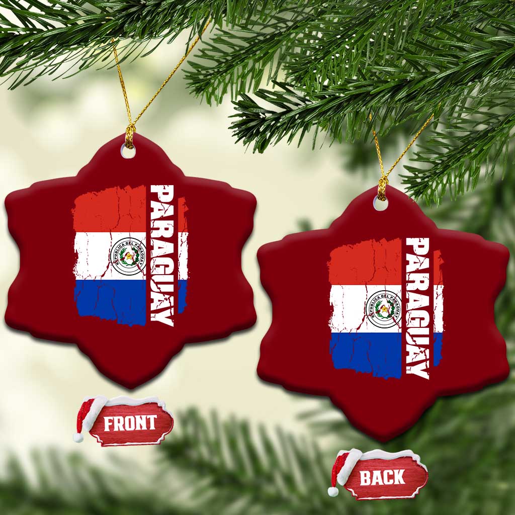 Paraguay Proud Roots Vintage Paraguaya Flag Heritage Pride Ceramic Ornament