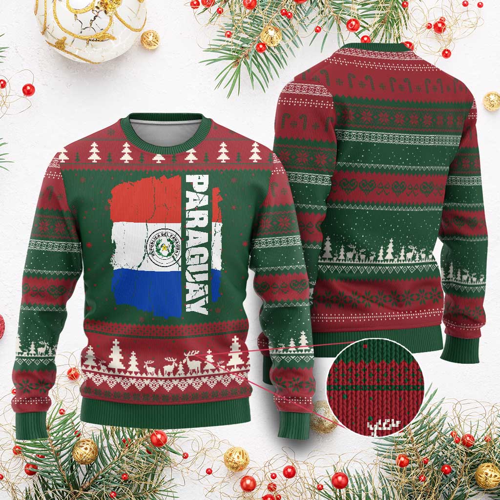 Paraguay Proud Roots Vintage Paraguaya Flag Heritage Pride Ugly Christmas Sweater