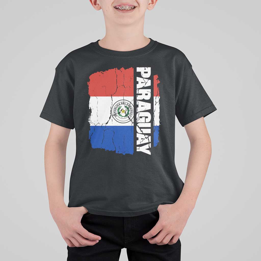Paraguay Proud Roots Vintage Paraguaya Flag Heritage Pride T Shirt For Kid
