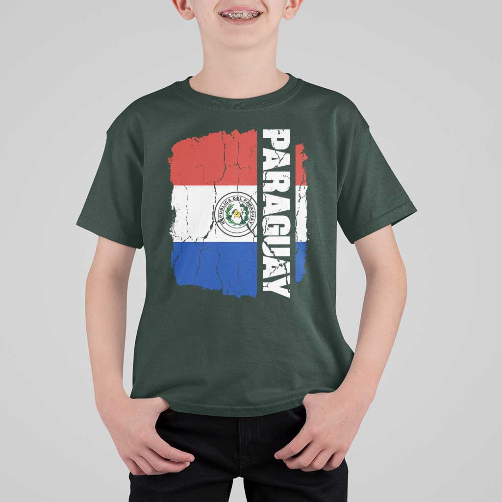 Paraguay Proud Roots Vintage Paraguaya Flag Heritage Pride T Shirt For Kid