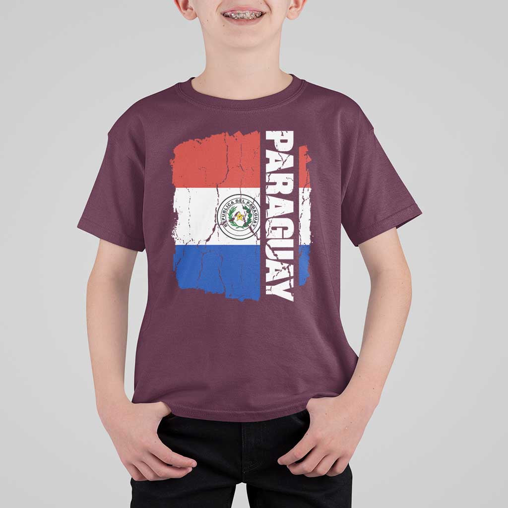 Paraguay Proud Roots Vintage Paraguaya Flag Heritage Pride T Shirt For Kid