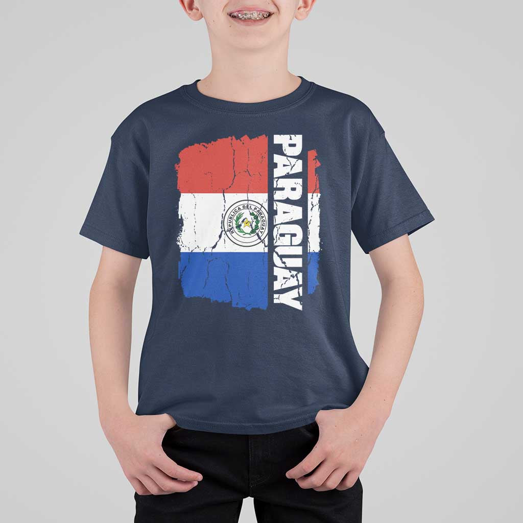Paraguay Proud Roots Vintage Paraguaya Flag Heritage Pride T Shirt For Kid