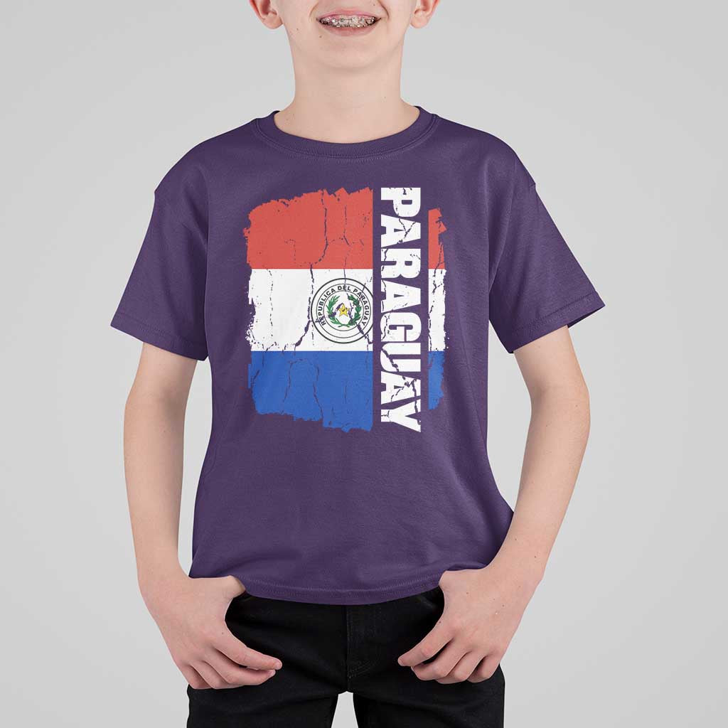 Paraguay Proud Roots Vintage Paraguaya Flag Heritage Pride T Shirt For Kid