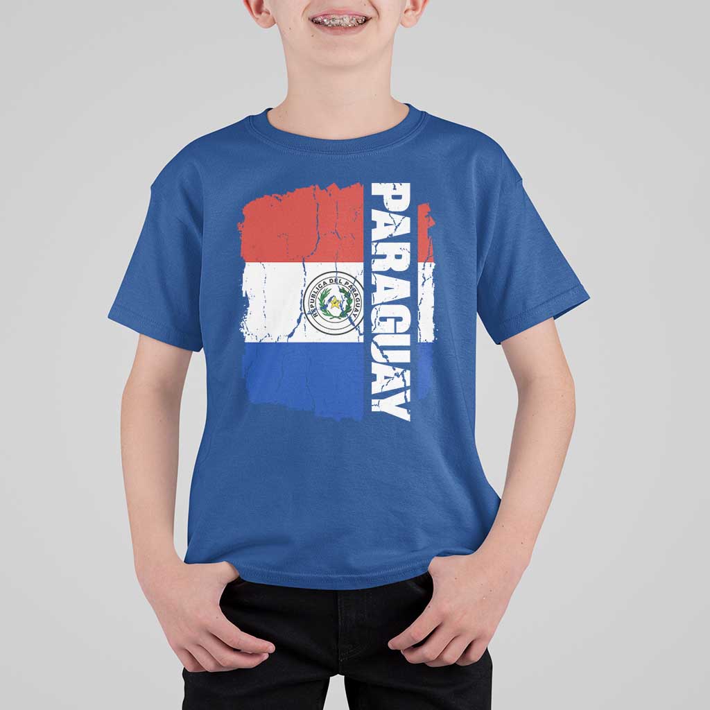 Paraguay Proud Roots Vintage Paraguaya Flag Heritage Pride T Shirt For Kid