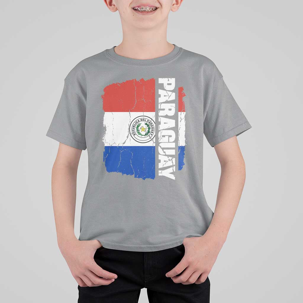 Paraguay Proud Roots Vintage Paraguaya Flag Heritage Pride T Shirt For Kid