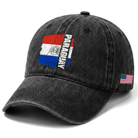Paraguay Proud Roots Vintage Paraguaya Flag Heritage Pride Washed Cotton Baseball Cap