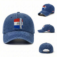 Paraguay Proud Roots Vintage Paraguaya Flag Heritage Pride Washed Cotton Baseball Cap