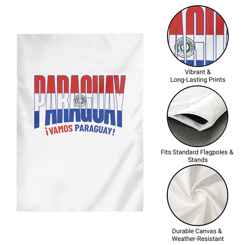 Vamos Paraguay Long Live Soccer Cheer Garden Flag Patriotic Paraguaya Futbol Football Fans Pride