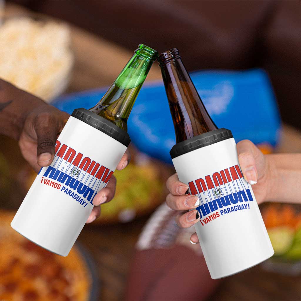 Vamos Paraguay Long Live Soccer Cheer 4 in 1 Can Cooler Tumbler Patriotic Paraguaya Futbol Football Fans Pride