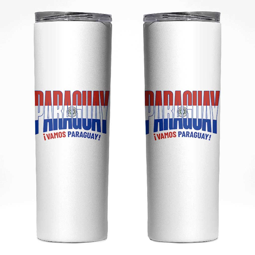 Vamos Paraguay Long Live Soccer Cheer Skinny Tumbler Patriotic Paraguaya Futbol Football Fans Pride