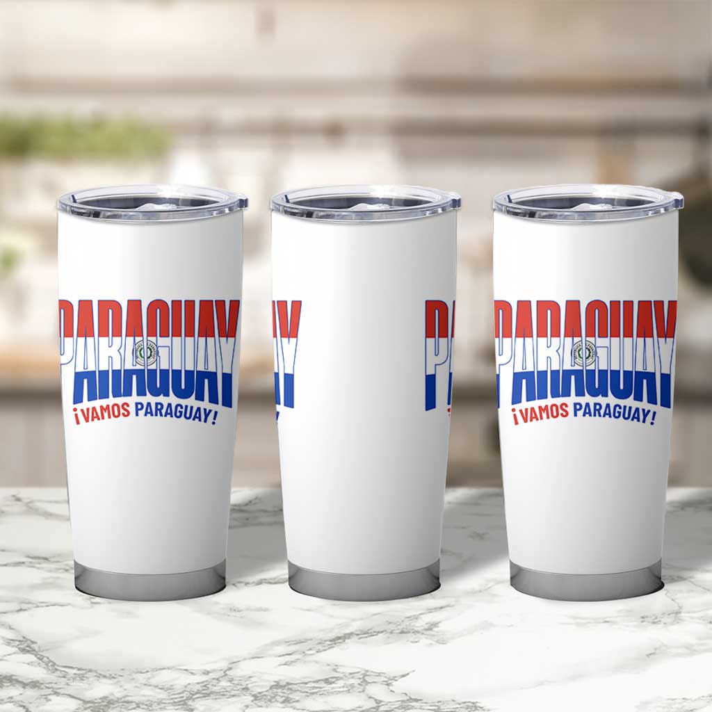 Vamos Paraguay Long Live Soccer Cheer Tumbler Cup Patriotic Paraguaya Futbol Football Fans Pride