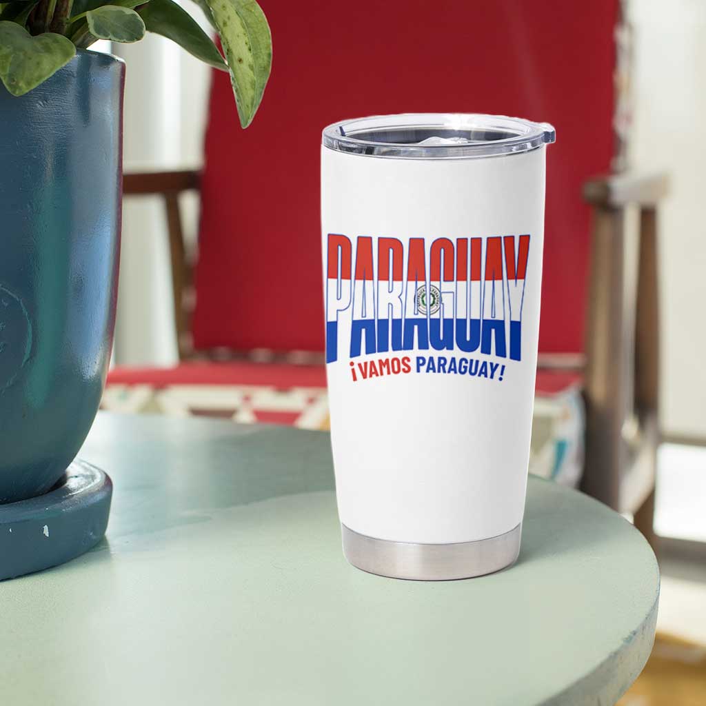 Vamos Paraguay Long Live Soccer Cheer Tumbler Cup Patriotic Paraguaya Futbol Football Fans Pride