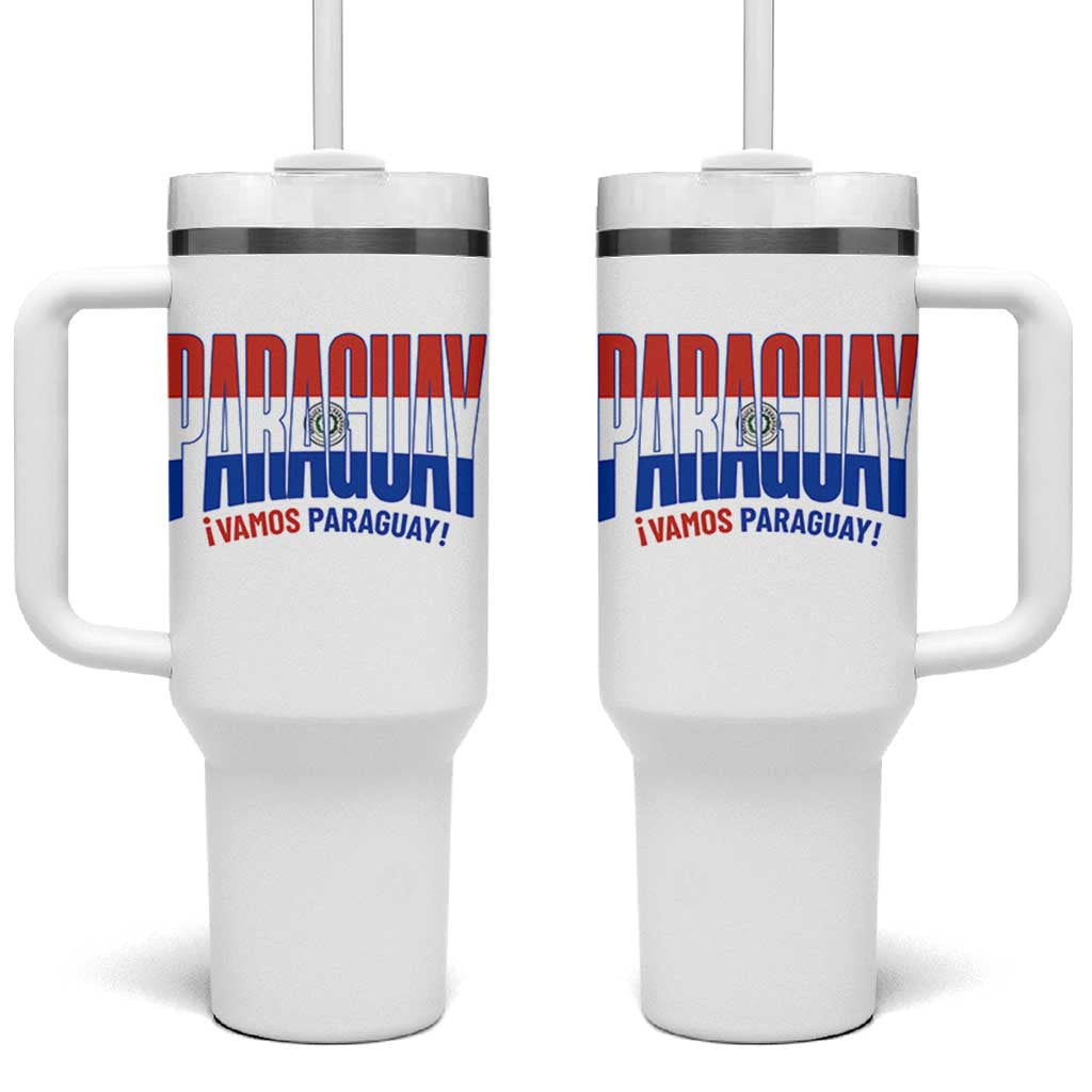 Vamos Paraguay Long Live Soccer Cheer Tumbler With Handle Patriotic Paraguaya Futbol Football Fans Pride