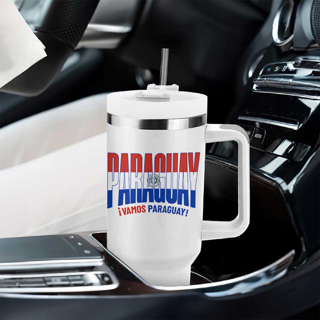 Vamos Paraguay Long Live Soccer Cheer Tumbler With Handle Patriotic Paraguaya Futbol Football Fans Pride