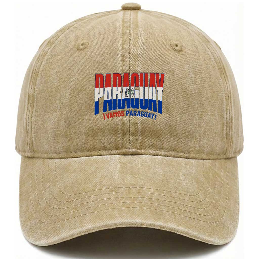 Vamos Paraguay Long Live Soccer Cheer Washed Cotton Baseball Cap Patriotic Paraguaya Futbol Football Fans Pride