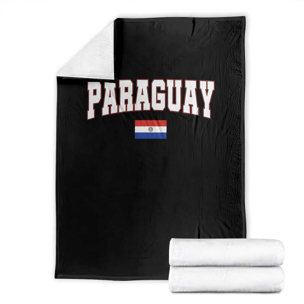 Paraguay Retro Athletic Varsity Style Throw Blanket Paraguaya Flag Country Pride Heritage