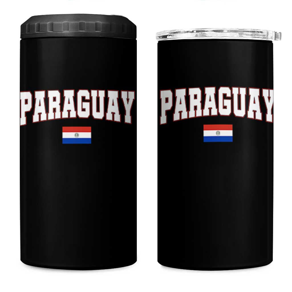Paraguay Retro Athletic Varsity Style 4 in 1 Can Cooler Tumbler Paraguaya Flag Country Pride Heritage