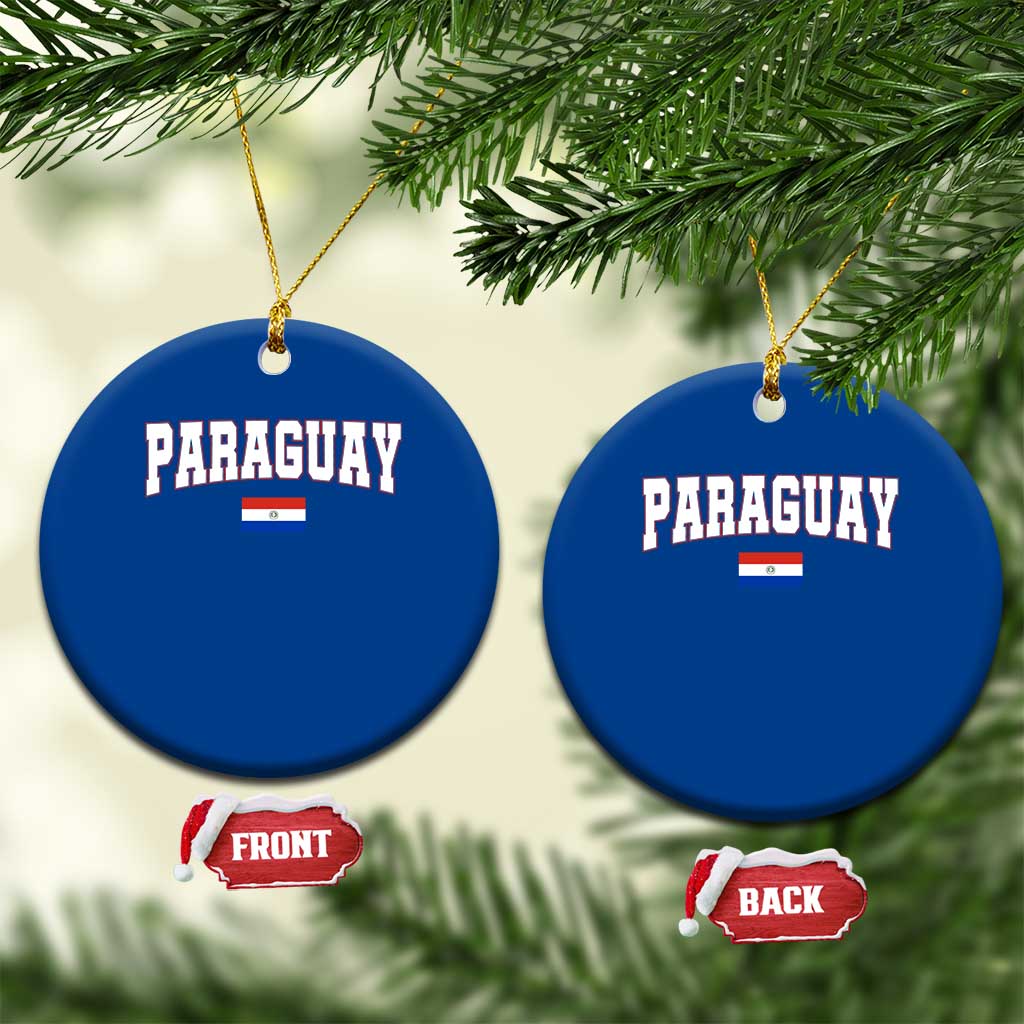 Paraguay Retro Athletic Varsity Style Ceramic Ornament Paraguaya Flag Country Pride Heritage